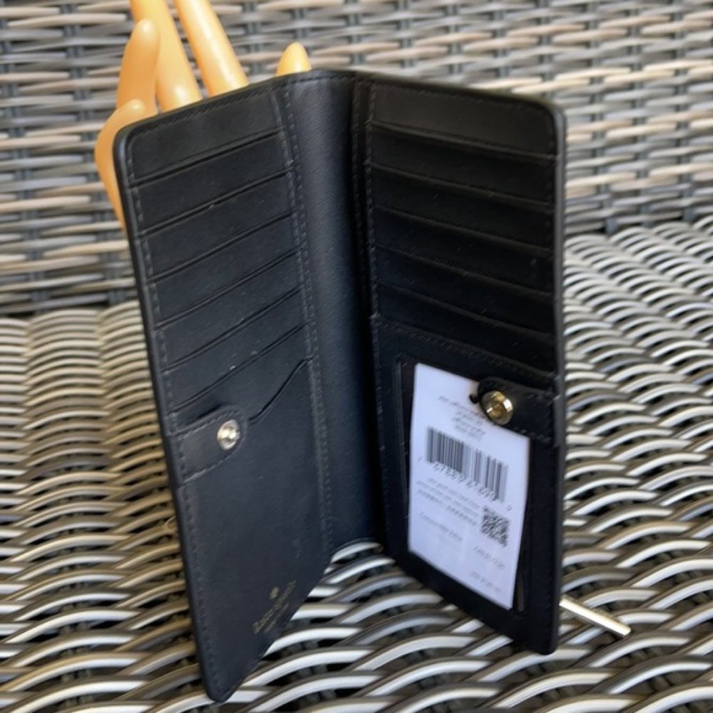 Kate Spade Staci Large Slim Bifold Wallet Black - Picture 6 of 16